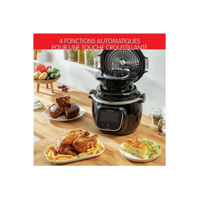 MOULINEX EZ150800 Extra Crisp, tapa Cookeo, 4 programas, 1 modo manual, Recetas crujientes, Fácil limpieza y almacenamiento