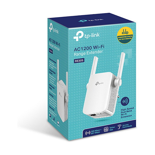 TP-Link RE305 Repetidor Wi-Fi AC1200 de Doble Banda Blanco TP-Link RE305 Repetidor Wi-Fi AC1200 de Doble Banda Blanco