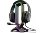 The G-Lab Soporte Universal para Auriculares RGB con 2 Puertos USB Negro