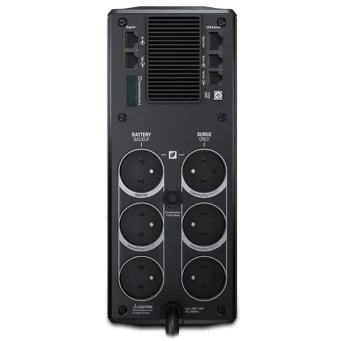 APC Inversor Back UPS Pro BR1500G-FR 1500VA / 865W para PC y Mac con Pantalla LCD y Protección de Red Gigabit Ethernet