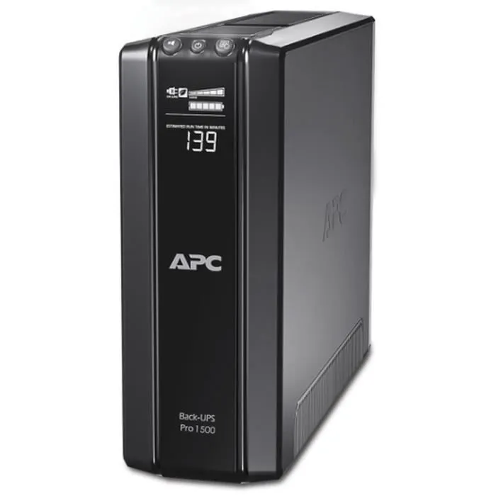 APC Inversor Back UPS Pro BR1500G-FR 1500VA / 865W para PC y Mac con Pantalla LCD y Protección de Red Gigabit Ethernet