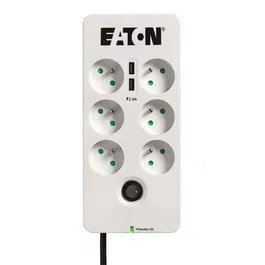 Eaton Protector de Sobretensión Caja de Protección 6 Tomas FR 2.50 kVA Entrada 230 V CA