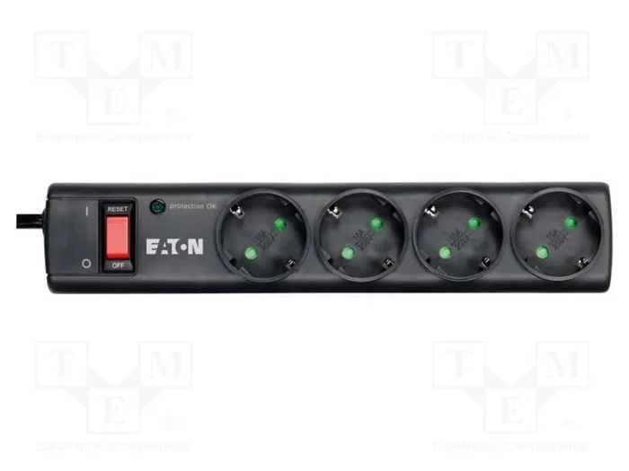 Eaton PS4D Protector contra sobretensiones con 4 salidas AC Negro