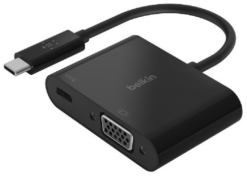 Belkin AVC001BTBK Adaptador USB-C a VGA con carga 60W Negro Belkin AVC001BTBK Adaptador USB-C a VGA con carga 60W Negro