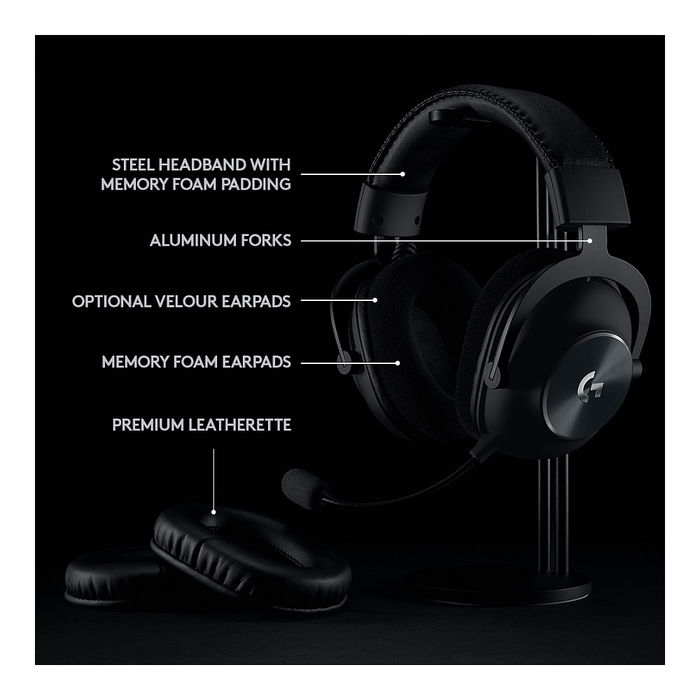 Logitech 981-000907 PRO X Lightspeed Auriculares Gaming Inalámbricos - Negro