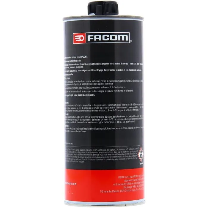 Facom Limpiador para Motor Diesel Integral - Limpieza Rápida y Eficaz del Sistema de Combustible - 1 Litro Facom Limpiador para Motor Diesel Integral - Limpieza Rápida y Eficaz del Sistema de Combustible - 1 Litro