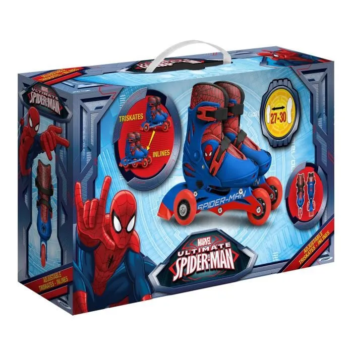Spiderman Patines de Línea Ajustables Talla 27-30 para Niños con Cierre Seguro y Freno Trasero Spiderman Patines de Línea Ajustables Talla 27-30 para Niños con Cierre Seguro y Freno Trasero