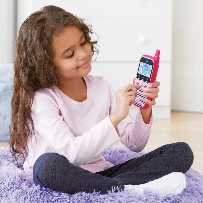 Vtech Kidi Talkie Rosa Juguete Walkie-Talkie para Niños de 4 a 10 años, 6 Funciones