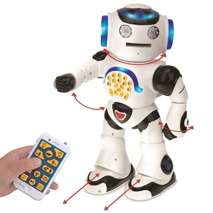 Lexibook Powerman Robot Educativo Interactivo para Jugar y Aprender Bailar Musica Pruebas Educativas Lanzador de Discos para Niños a partir de 4 Años