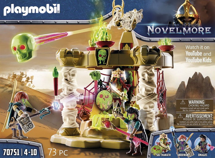 Playmobil Sal'Ahari Sands - Templo Mágico con Luces LED para Figuras, Incluye Skeleton King Sul'thanath y Accesorios, Función de Inducción