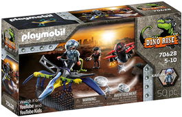 Playmobil Pteranodon: Ataque Desde El Aire con Figura y Red Lanzaproyectiles - Juego de Dinosaurio Volador