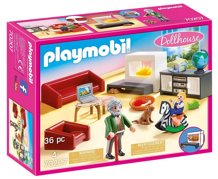 Playmobil 70207 Casa de Muñecas Salón con Chimenea Playmobil 70207 Casa de Muñecas Salón con Chimenea