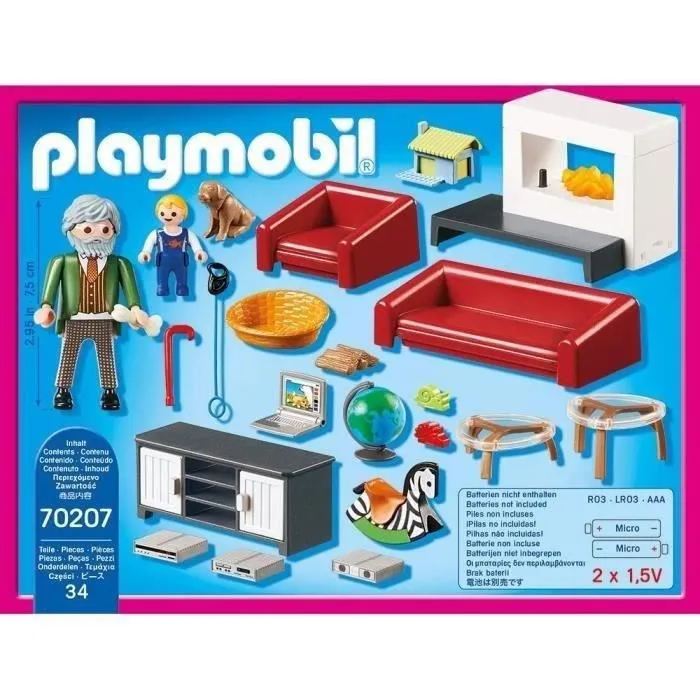 Playmobil 70207 Casa de Muñecas Salón con Chimenea Playmobil 70207 Casa de Muñecas Salón con Chimenea