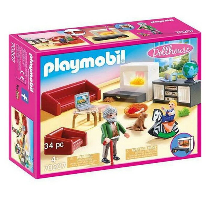 Playmobil 70207 Casa de Muñecas Salón con Chimenea Playmobil 70207 Casa de Muñecas Salón con Chimenea