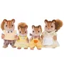 Sylvanian Families Familia de Ardillas Rojas 4 Personajes Articulados: Mamá, Papá, Hijo e Hija, Ropa Quita y Pon, A Partir de 3 Años