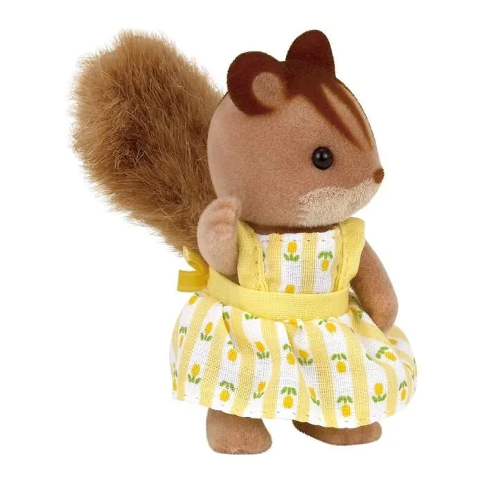 Sylvanian Families Familia de Ardillas Rojas 4 Personajes Articulados: Mamá, Papá, Hijo e Hija, Ropa Quita y Pon, A Partir de 3 Años