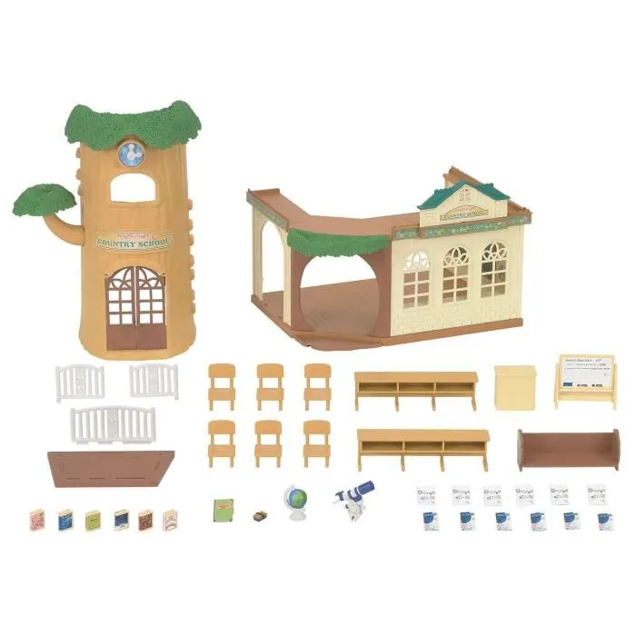 Sylvanian Families 5105 Escuela del Bosque con 35 Piezas para 6 Estudiantes y Maestro