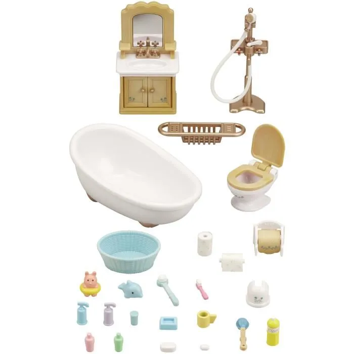 Sylvanian Families 5286 Baño Set con todo lo necesario para amueblar el baño