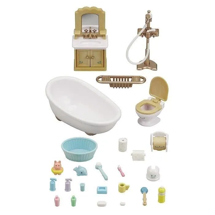 Sylvanian Families 5286 Baño Set con todo lo necesario para amueblar el baño