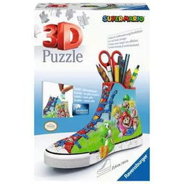 Ravensburger Puzzle 3D Sneaker Super Mario 112678, Portalápices Único con 108 Piezas