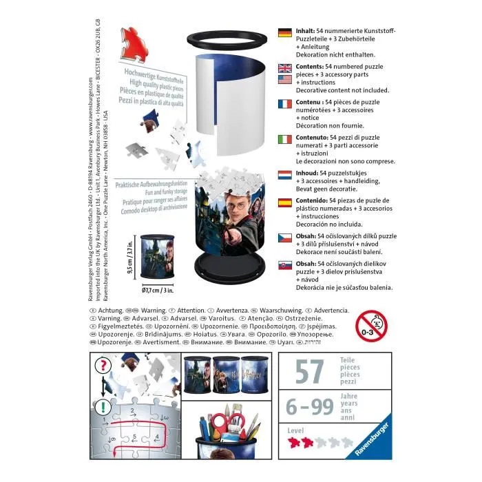 Ravensburger Portalápices 3D Puzzle Harry Potter Rompecabezas de Plástico 3D para Ensamblar Juguete Educativo para Niños y Niñas 6+ Años Ravensburger Portalápices 3D Puzzle Harry Potter Rompecabezas de Plástico 3D para Ensamblar Juguete Educativo para Niños y Niñas 6+ Años