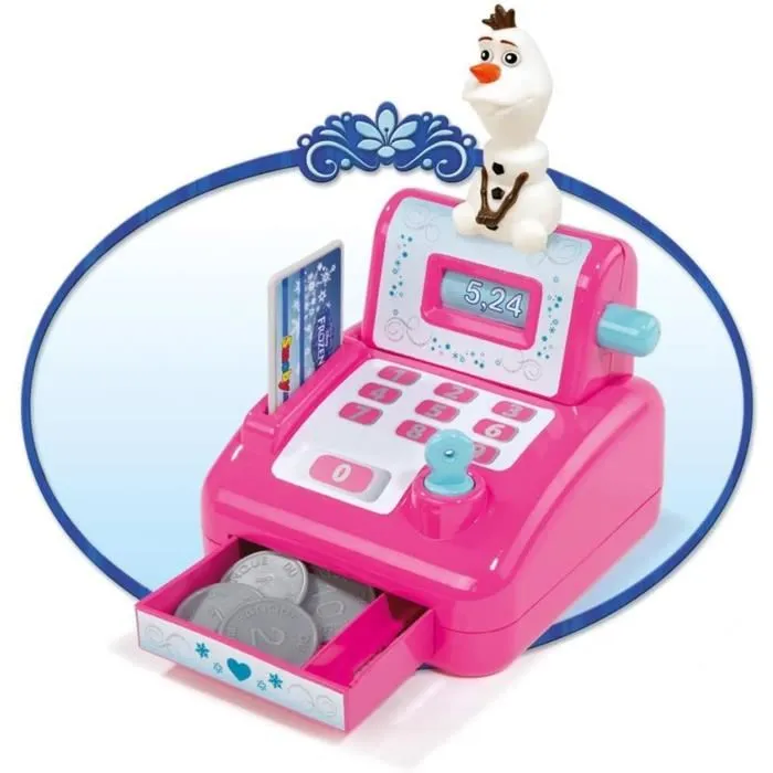 Smoby Frozen Heladería Caja Registradora para Niños con 22 Accesorios y Figura de Olaf Smoby Frozen Heladería Caja Registradora para Niños con 22 Accesorios y Figura de Olaf