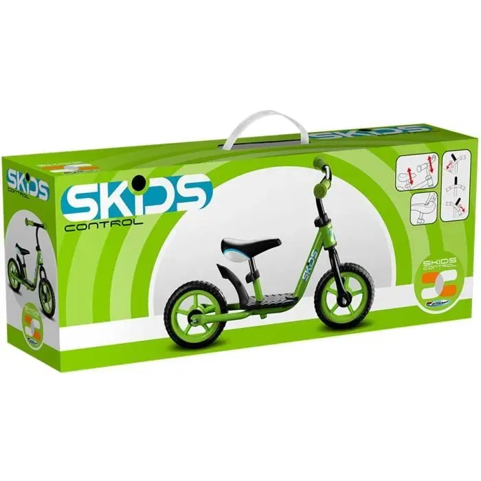 SKIDS CONTROL Bicicleta de Equilibrio con Reposapiés - Verde - Ruedas 10'' SKIDS CONTROL Bicicleta de Equilibrio con Reposapiés - Verde - Ruedas 10''