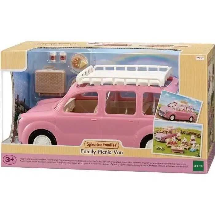 Sylvanian Families Minivan Rosa Set de Picnic para 7 Personajes