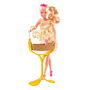 Steffi Love 5737084 Muñeca Steffi Embarazada con Vestido Dorado y Cuna