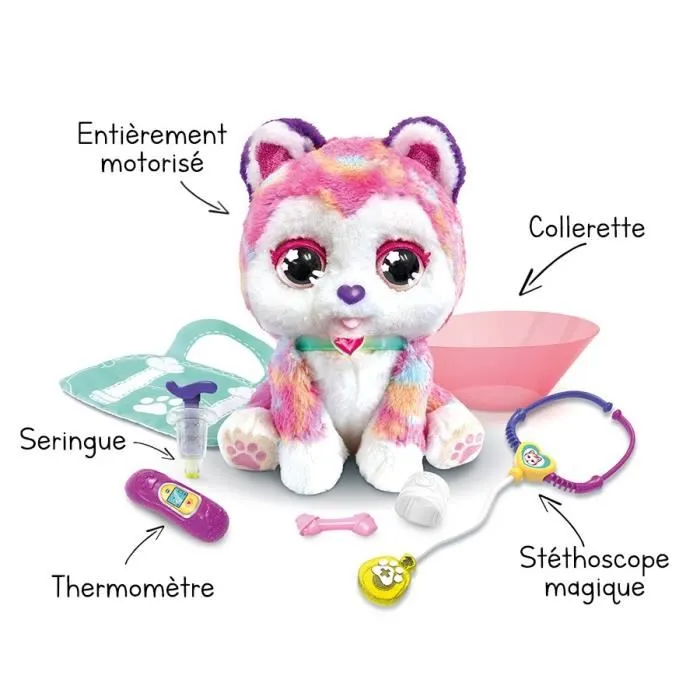 Vtech Arcoiris, Mi Cachorro Bobo - Perrito Enfermo Interactivo con Movimientos, Idioma Francés, 3-8 Años