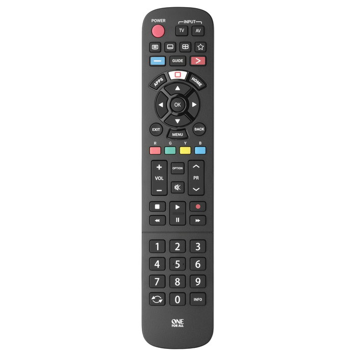 One For All URC4914 Mando a distancia de repuesto para TV Panasonic, Negro