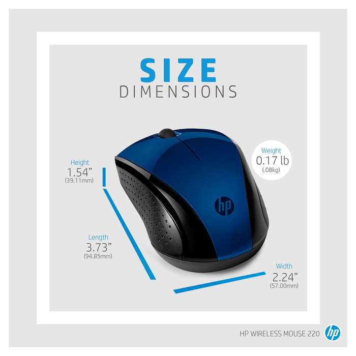 HP Ratón inalámbrico 220 Azul Lumiere