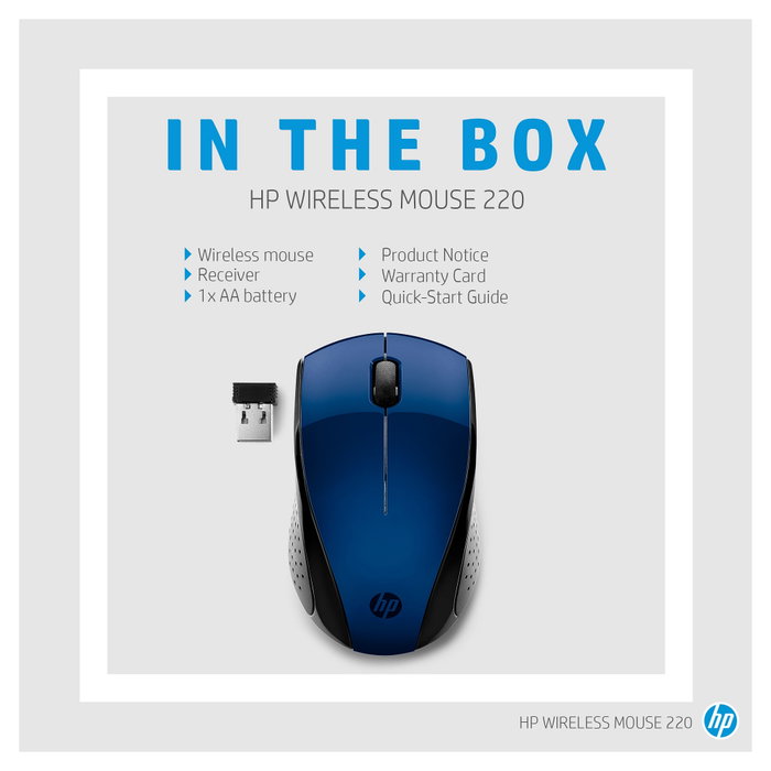 HP Ratón inalámbrico 220 Azul Lumiere