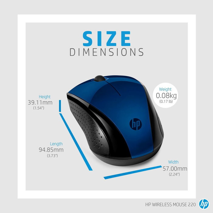 HP Ratón inalámbrico 220 Azul Lumiere