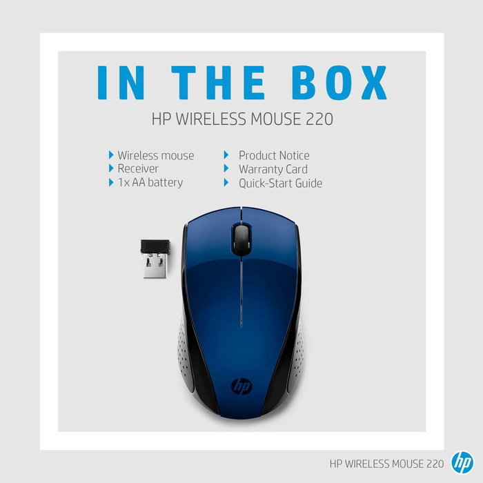 HP Ratón inalámbrico 220 Azul Lumiere