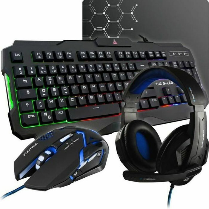 The G-Lab Combo Argon con Teclado Retroiluminado FR, Mouse, Auriculares Korp 100 y Alfombrilla The G-Lab Combo Argon con Teclado Retroiluminado FR, Mouse, Auriculares Korp 100 y Alfombrilla