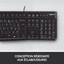 Logitech Teclado K120 Business con Cable USB QWERTY Resistente al Agua Teclas Robustas Plug and Play para PC