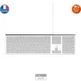 Mobility Lab ML304304 Teclado Táctil de Diseño con Cable con 2 USB para Mac - AZERTY - Blanco y Plateado