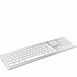 Mobility Lab ML304304 Teclado Táctil con 2 USB para Mac - AZERTY - Blanco y Plateado