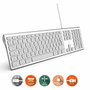 Mobility Lab ML304304 Teclado Táctil con 2 USB para Mac - AZERTY - Blanco y Plateado