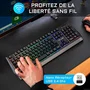The G-Lab KEYZ TUNGSTEN Teclado Inalámbrico para Juegos, Compatible PC y Playstation, Diseño AZERTY Francés