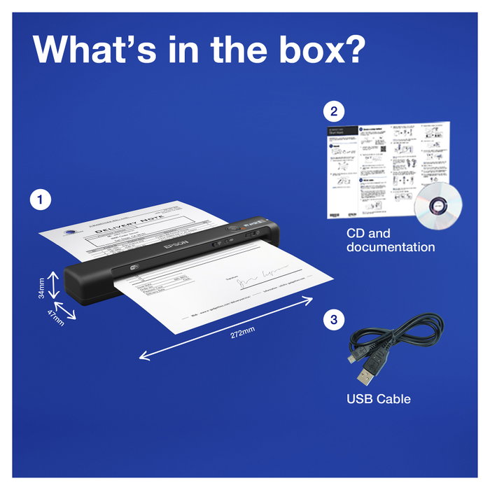Epson WorkForce ES-60W Escáner Portátil Inalámbrico Negro