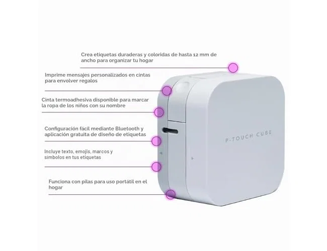 Brother PT-P300BT Cube Blanca con Bluetooth