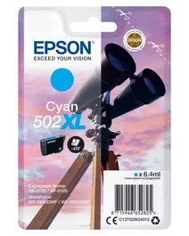 Epson Cartucho de Tinta Original 502XL Cian C13T02W24020, 6.4 ml, Alto Rendimiento, Compatible con Expression Home XP-5100 y Workforce WF-2860