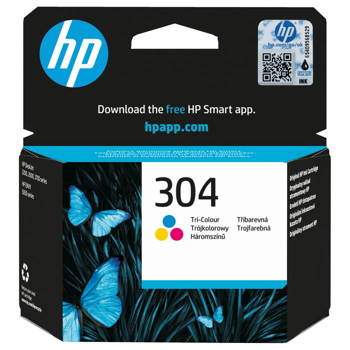 HP Cartucho de tinta 304 Tricolor N9K05AE
