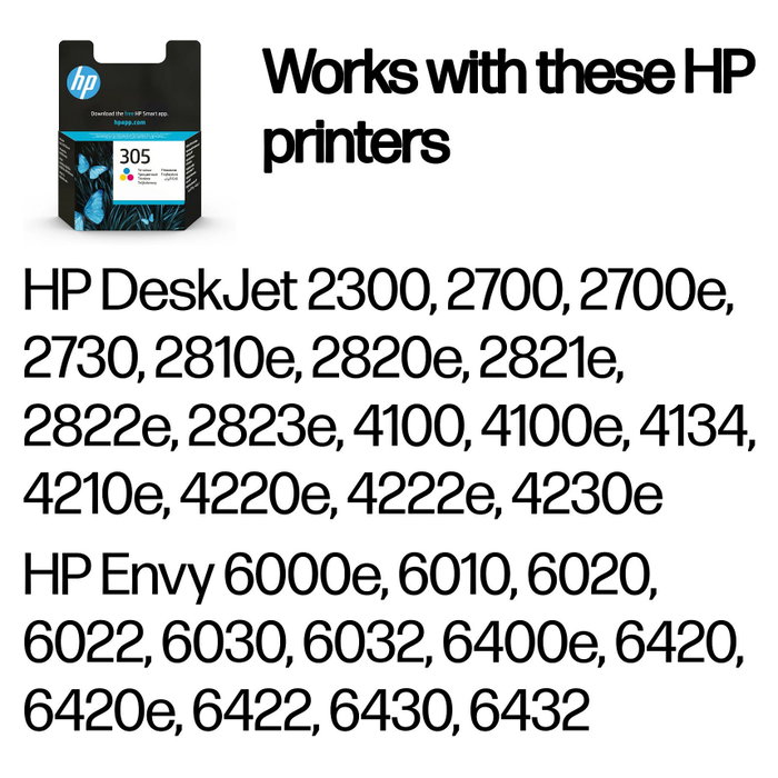 HP Cartucho de tinta tricolor original 305 (3YM60AE) standard