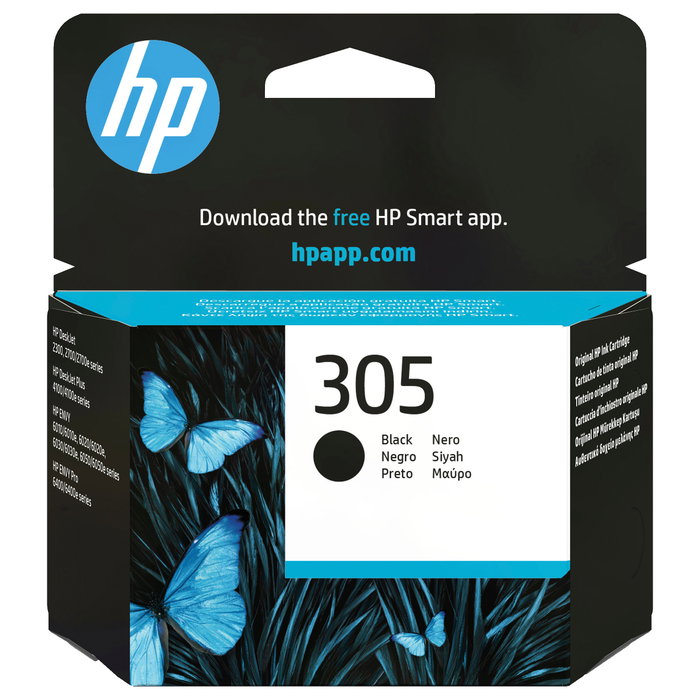 HP Cartucho de tinta 305 Negro Original HP Cartucho de tinta 305 Negro Original