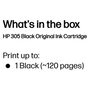 HP Cartucho de tinta 305 Negro Original
