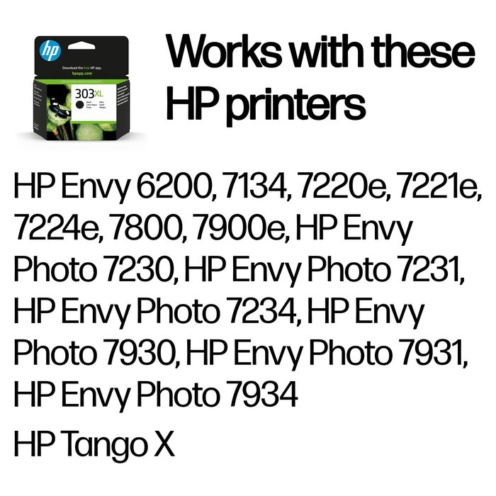 HP Cartucho de Tinta Original 303XL T6N04AE Negro Alto Rendimiento (XL) 600 Páginas Tinta a Base de Pigmentos 12 ml