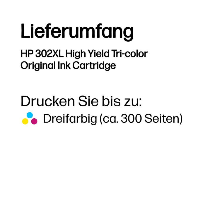 HP Cartucho de tinta 302XL Tricolor Original High Yield (F6U67AE)</div>